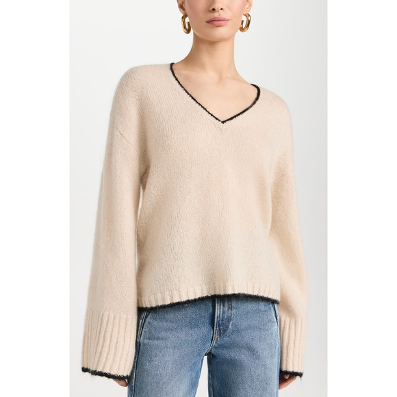 By Malene Birger 'Cimone' Tan V Neck Long Sleeve Sweater Size S - Picture 1 of 5